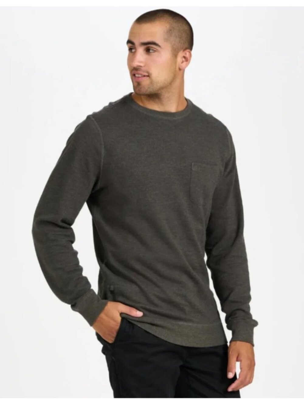 Vuori Jeffreys Pullover Men's Large Dark Heather Gray Athleisure Thermal